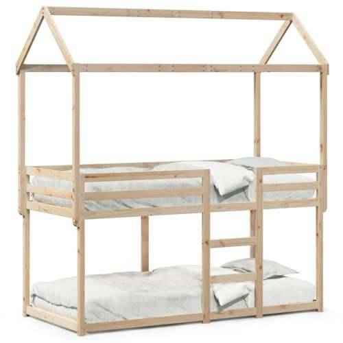Krevet na kat s krovom 90 x 190 cm od masivne borovine - Prirodna 90 x 190 cm Cijena