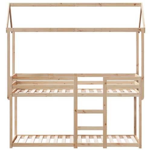Krevet na kat s krovom 90 x 190 cm od masivne borovine - Prirodna 90 x 190 cm Cijena