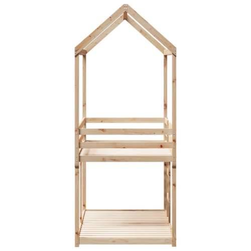 Krevet na kat s krovom 90 x 190 cm od masivne borovine - Prirodna 90 x 190 cm Cijena