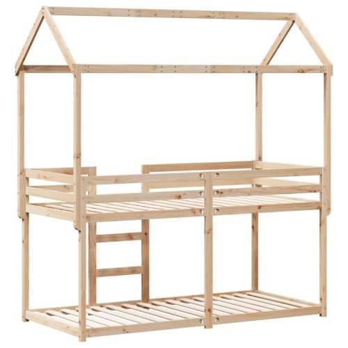 Krevet na kat s krovom 90 x 190 cm od masivne borovine - Prirodna 90 x 190 cm Cijena