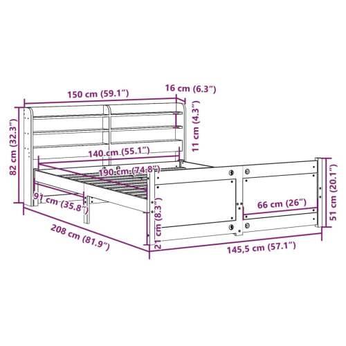 Okvir kreveta s uzglavljem bez madraca bijeli 140x190 cm - Bijela 140 x 190 cm Cijena