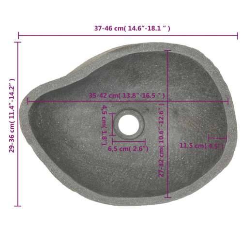 Umivaonik od riječnog kamena ovalni 37 - 46 cm Cijena