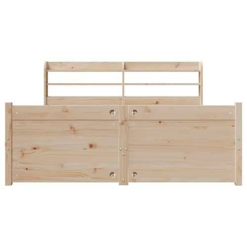 Okvir za krevet s uzglavljem 150 x 200 cm borovina - Smeđa 150 x 200 cm Cijena