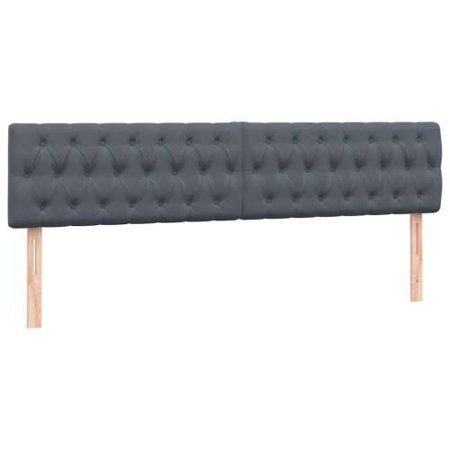Box spring krevet s madracem tamnosivi 200x210 cm baršunasti - 200 x 210 cm Dizajn s gumbima Tamno siva Cijena