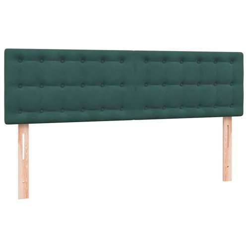 Box spring krevet s madracem tamnozeleni 140x210 cm baršunasti - 140 x 210 cm gumbi Tamnozelena Cijena