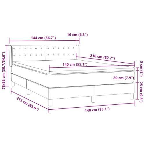 Box spring krevet s madracem tamnozeleni 140x210 cm baršunasti - 140 x 210 cm gumbi Tamnozelena Cijena