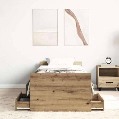 Okvir kreveta bez madraca boja hrasta artisan 90x200 cm - hrast artisan 90 x 200 cm Cijena