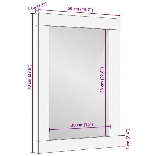 Ogledalo za kupaonicu sivo 50x3x70 cm Puno drvo Mango Cijena