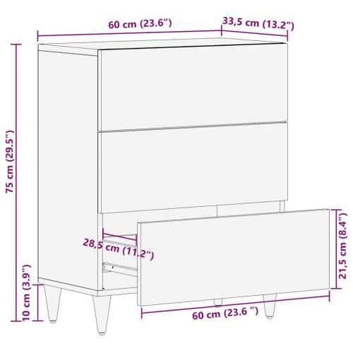 Komoda svijetlo siva 60x33,5x75 cm Puno drvo Mango Cijena