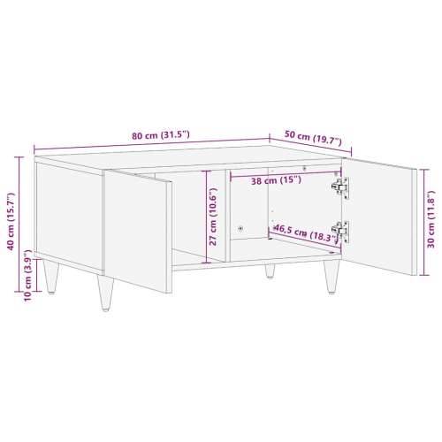 Stol za kavu svijetlo sivi 80x50x40 cm Puno drvo Mango Cijena