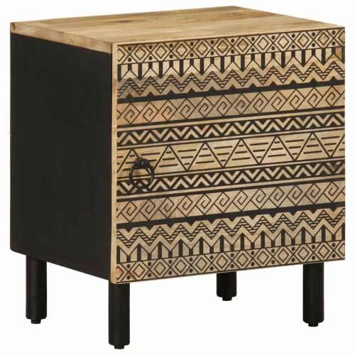 Krevetni ormarić crni 40x33,5x46 cm Puno grubo drvo Mango - 1 Cijena