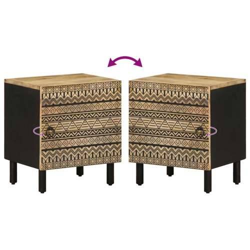 Krevetni ormarić crni 40x33,5x46 cm Puno grubo drvo Mango - 1 Cijena