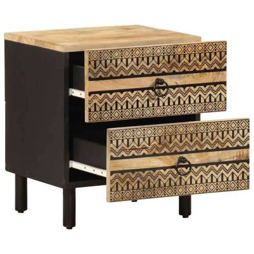 Krevetni ormarić crni 40x33,5x46 cm Puno grubo drvo Mango - 1 Cijena