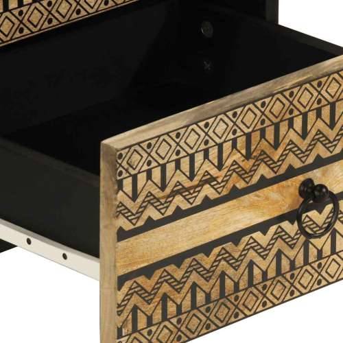Krevetni ormarić crni 40x33,5x46 cm Puno grubo drvo Mango - 1 Cijena