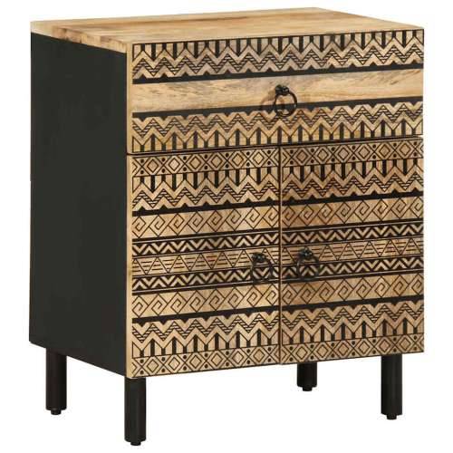 Krevetni ormarić crni 50x33x60 cm Puno grubo drvo Mango Cijena