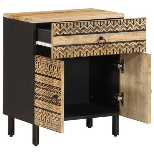 Krevetni ormarić crni 50x33x60 cm Puno grubo drvo Mango Cijena