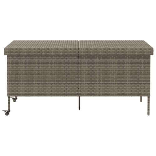 Vrtna kutija za pohranu s kotačima siva 160x55x75 cm poliratan - Siva 160 x 55 x 75 cm Cijena