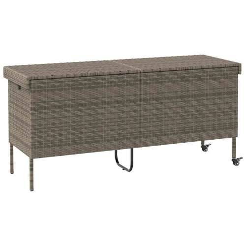 Vrtna kutija za pohranu s kotačima siva 160x55x75 cm poliratan - Siva 160 x 55 x 75 cm Cijena