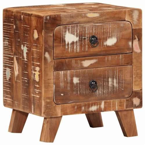 Noćni ormarić 40x32x46 cm Obrađeno puno drvo - 1 masivno obnovljeno drvo Cijena