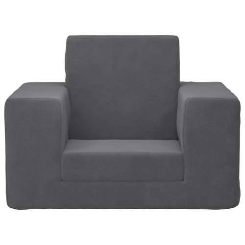 Dječji kauč na razvlačenje antracit mekani plišani - Antracit Sofa Cijena