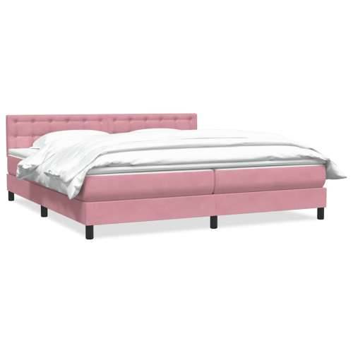 Box Spring krevet s madracem ružičasti 180x220 cm samt - Ružičasta 180 x 220 cm gumbi Cijena