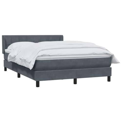Box spring krevet s madracem tamnosivi 140x210 cm baršunasti - Tamno siva 140 x 210 cm Blok s kvadratima Cijena