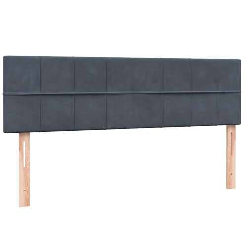 Box spring krevet s madracem tamnosivi 140x210 cm baršunasti - Tamno siva 140 x 210 cm Blok s kvadratima Cijena