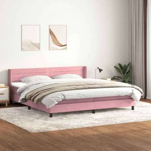 Box Spring krevet s madracem ružičasti 180x220 cm samt - Ružičasta 180 x 220 cm vodoravne pruge Cijena
