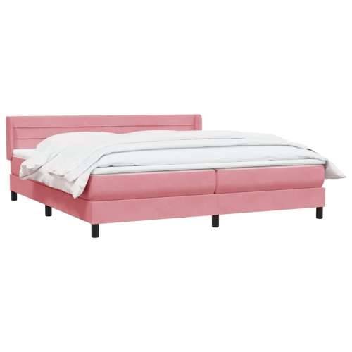 Box Spring krevet s madracem ružičasti 180x220 cm samt - Ružičasta 180 x 220 cm vodoravne pruge Cijena