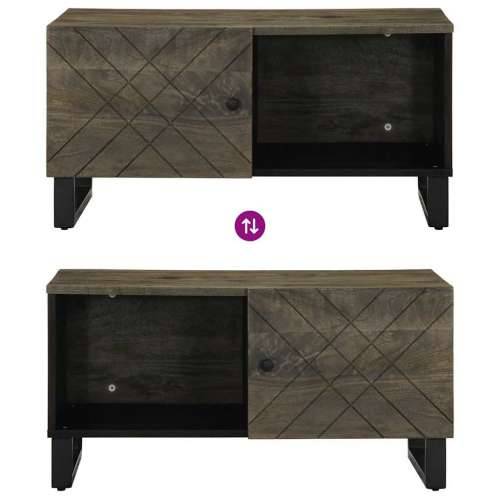 Stolić za kavu crni 80 x 50 x 40 cm od masivnog drva manga Cijena