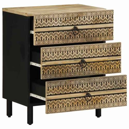 Krevetni ormarić crni 50x33x62 cm Puno grubo drvo Mango Cijena
