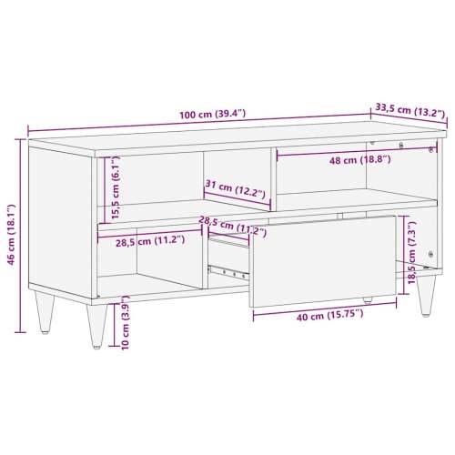 TV ormarić 100x33,5x46 cm Puno drvo Mango Cijena