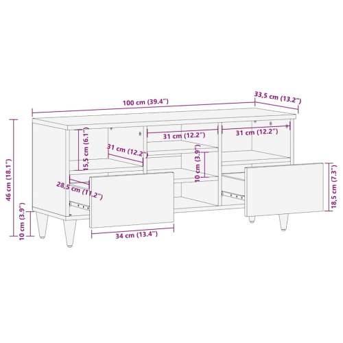 TV ormarić 100x33,5x46 cm Puno drvo Mango Cijena