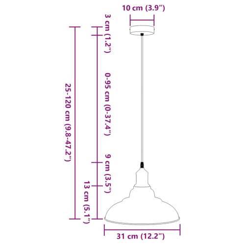 Visilica podesiva po visini E27 sjaj crvena Ø 31 cm metal - Sjajna crvena 1 Cijena