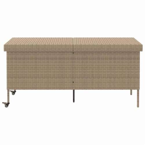 Vrtna kutija za pohranu s kotačima bež 160x55x75 cm poliratan - Bež 160 x 55 x 75 cm Cijena