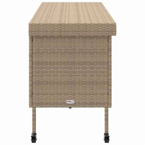 Vrtna kutija za pohranu s kotačima bež 160x55x75 cm poliratan - Bež 160 x 55 x 75 cm Cijena