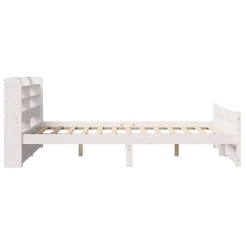 Okvir za krevet s uzglavljem bijeli 150 x 200 cm borovina - Bijela 150 x 200 cm Cijena