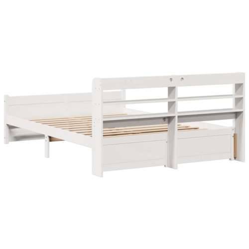 Okvir za krevet s uzglavljem bijeli 150 x 200 cm borovina - Bijela 150 x 200 cm Cijena
