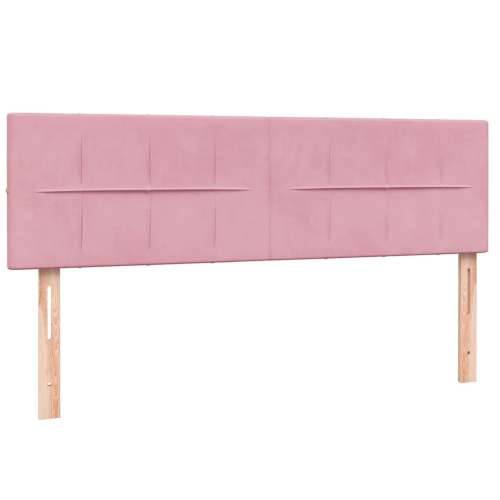 Krevet s oprugama i madracem ružičasti 140x210 cm baršunasti - Ružičasta 140 x 210 cm Blok s kvadratima Cijena