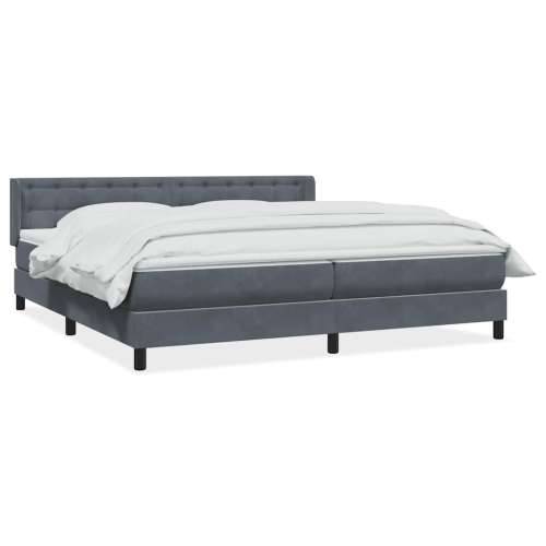 Box spring krevet s madracem tamnosivi 200x210 cm baršunasti - 200 x 210 cm gumbi Tamno siva Cijena