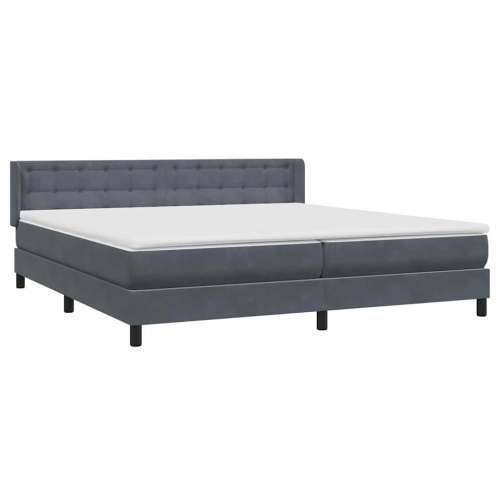 Box spring krevet s madracem tamnosivi 200x210 cm baršunasti - 200 x 210 cm gumbi Tamno siva Cijena