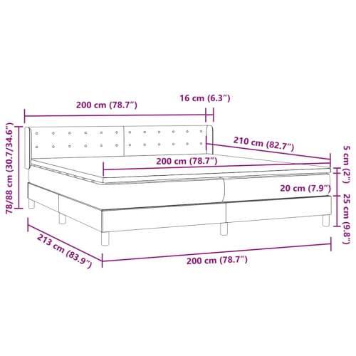 Box spring krevet s madracem tamnosivi 200x210 cm baršunasti - 200 x 210 cm gumbi Tamno siva Cijena