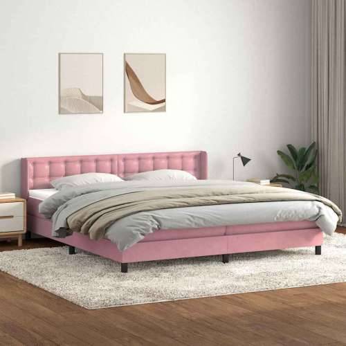 Box Spring krevet s madracem ružičasti 200x210 cm samt - 200 x 210 cm gumbi Ružičasta Cijena