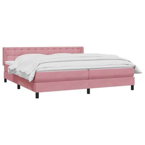 Box Spring krevet s madracem ružičasti 200x210 cm samt - 200 x 210 cm gumbi Ružičasta Cijena