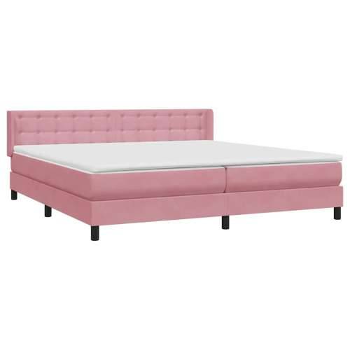 Box Spring krevet s madracem ružičasti 200x210 cm samt - 200 x 210 cm gumbi Ružičasta Cijena