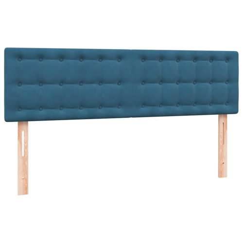 Box Spring krevet s madracem tamnoplavi 140x220 cm baršun - 140 x 220 cm gumbi Tamno plava Cijena