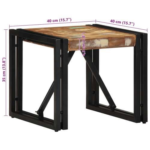 Stolić za kavu višebojna 40x40x35 cm masivnog obnovljenog drva - 40 x 40 x 35 cm 1 masivno obnovljeno drvo Cijena