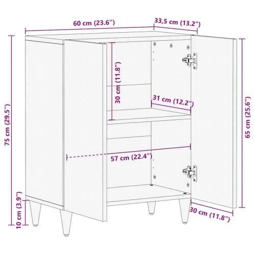 Komoda svijetlo siva 60x33,5x75 cm Puno drvo Mango Cijena