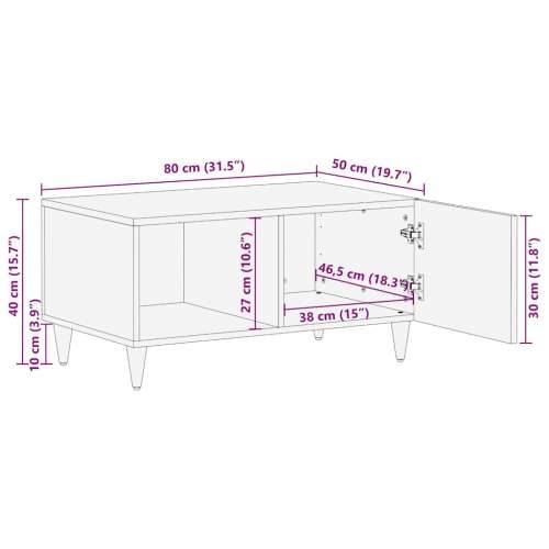 Stol za kavu svijetlo sivi 80x50x40 cm Puno drvo Mango Cijena