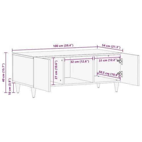 Stol za kavu svijetlo sivi 100x54x40 cm Puno drvo Mango Cijena
